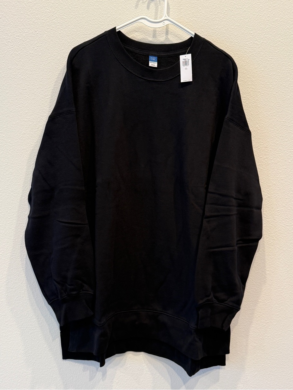 SoComfy Relaxed Tunic Sweatshirt Crewneck Pullover Black Old Navy Large Tall LT - Picture 3 of 10